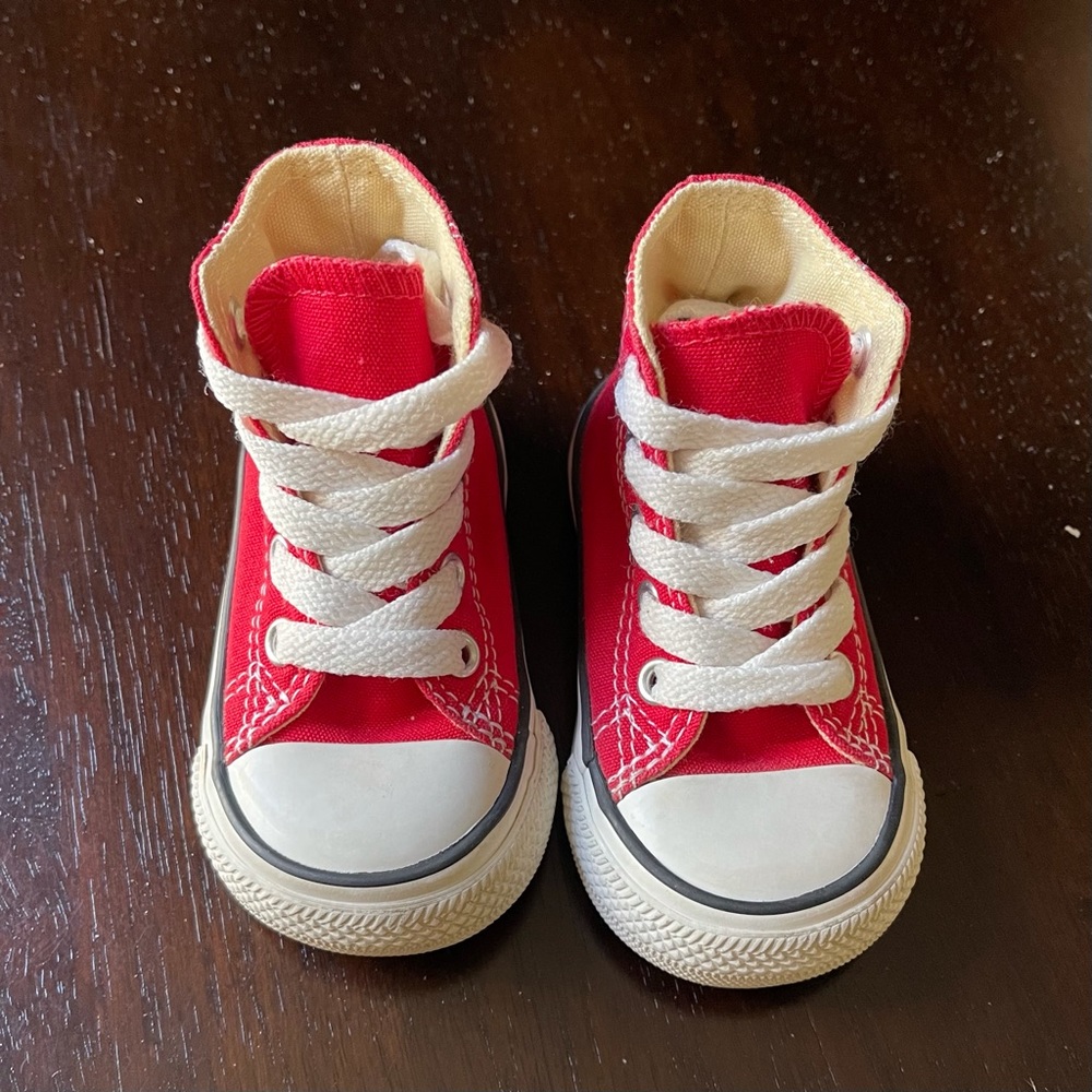 Red Converse HighTop Sneakers - Size 3
